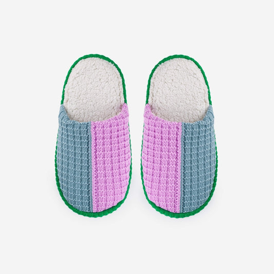 Verloop: Colorblock Slide Slippers - Stone Blue Lilac