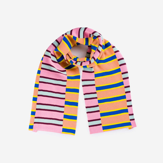 Verloop: Zipper Stripe Big Scarf - Peach/Cobalt