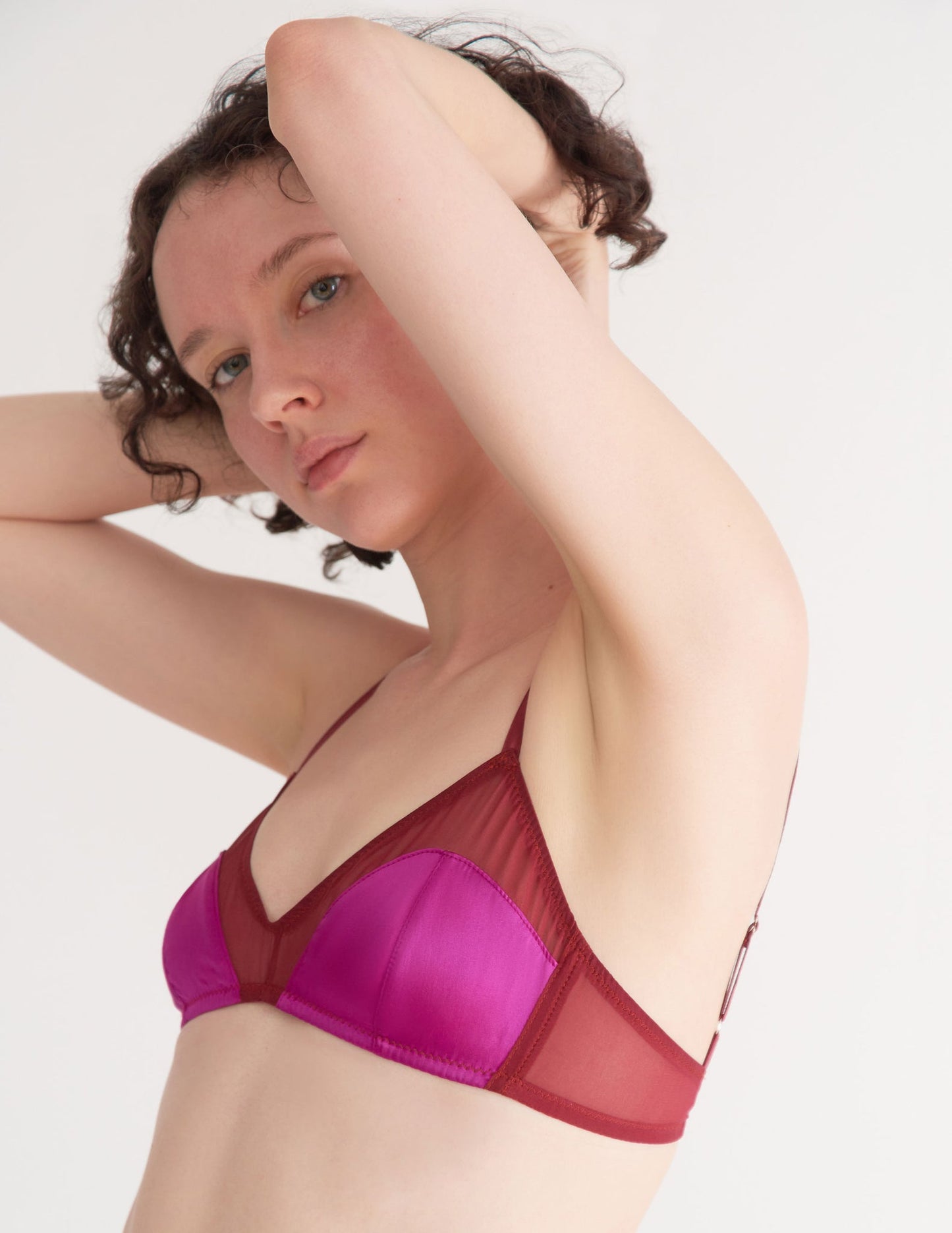 Araks: Beatrice Silk Wireless Bralette - Amaranth