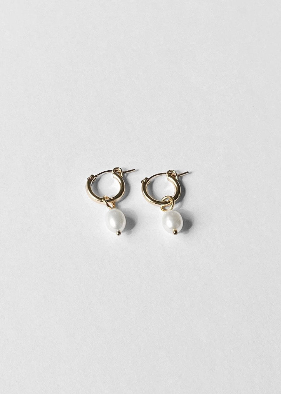 Kara Yoo: Anna Hoop Earrings + Pearl Drop Charms  - 14K Gold Filled