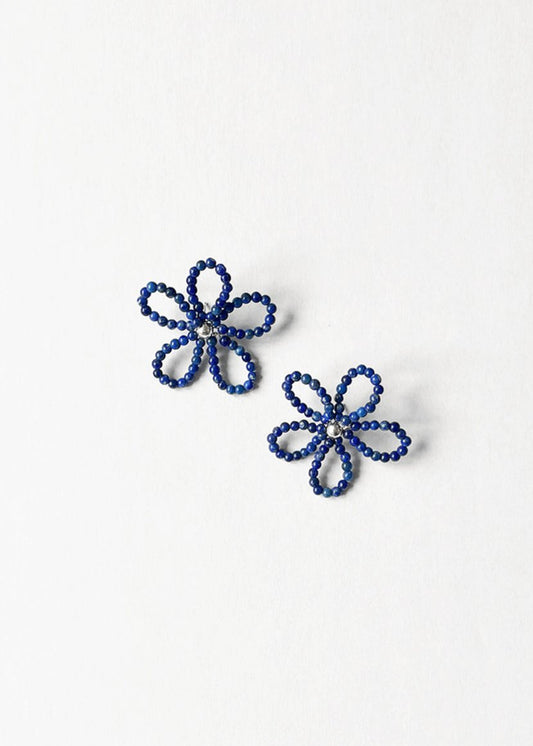 Kara Yoo: Bloom Medium Earrings - Lapis