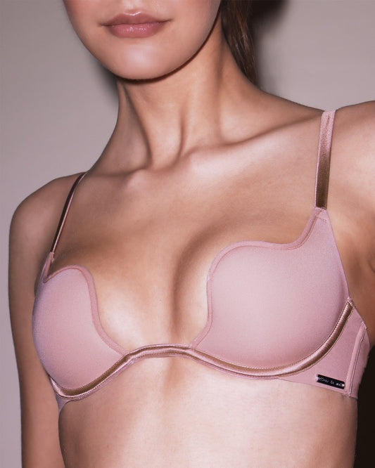 Fleur du Mal: Le Stretch Micro Seduce U Plunge Bra - Tan