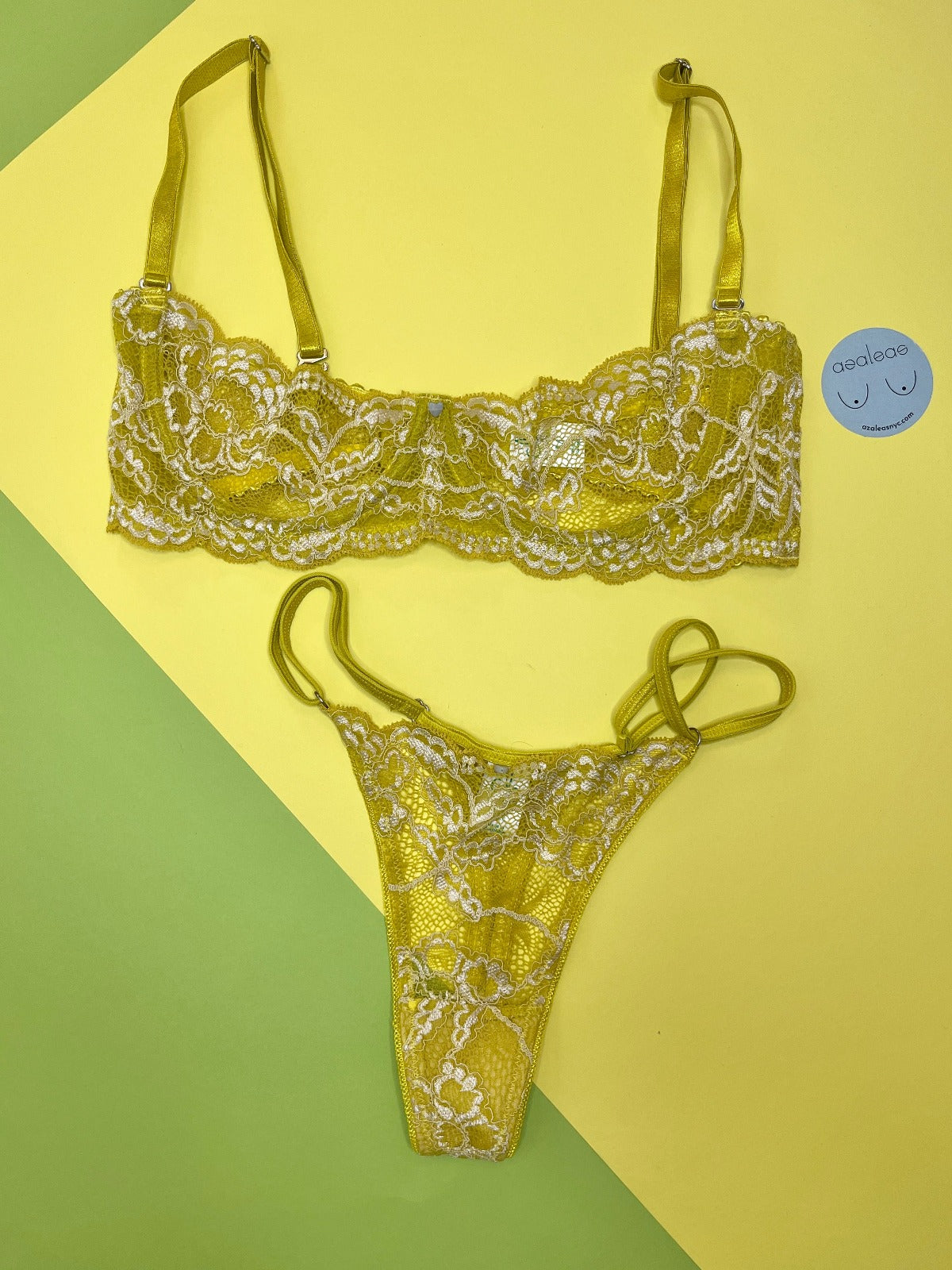 Clo: Fortuna Abierto Half Cup Bra - Chartreuse