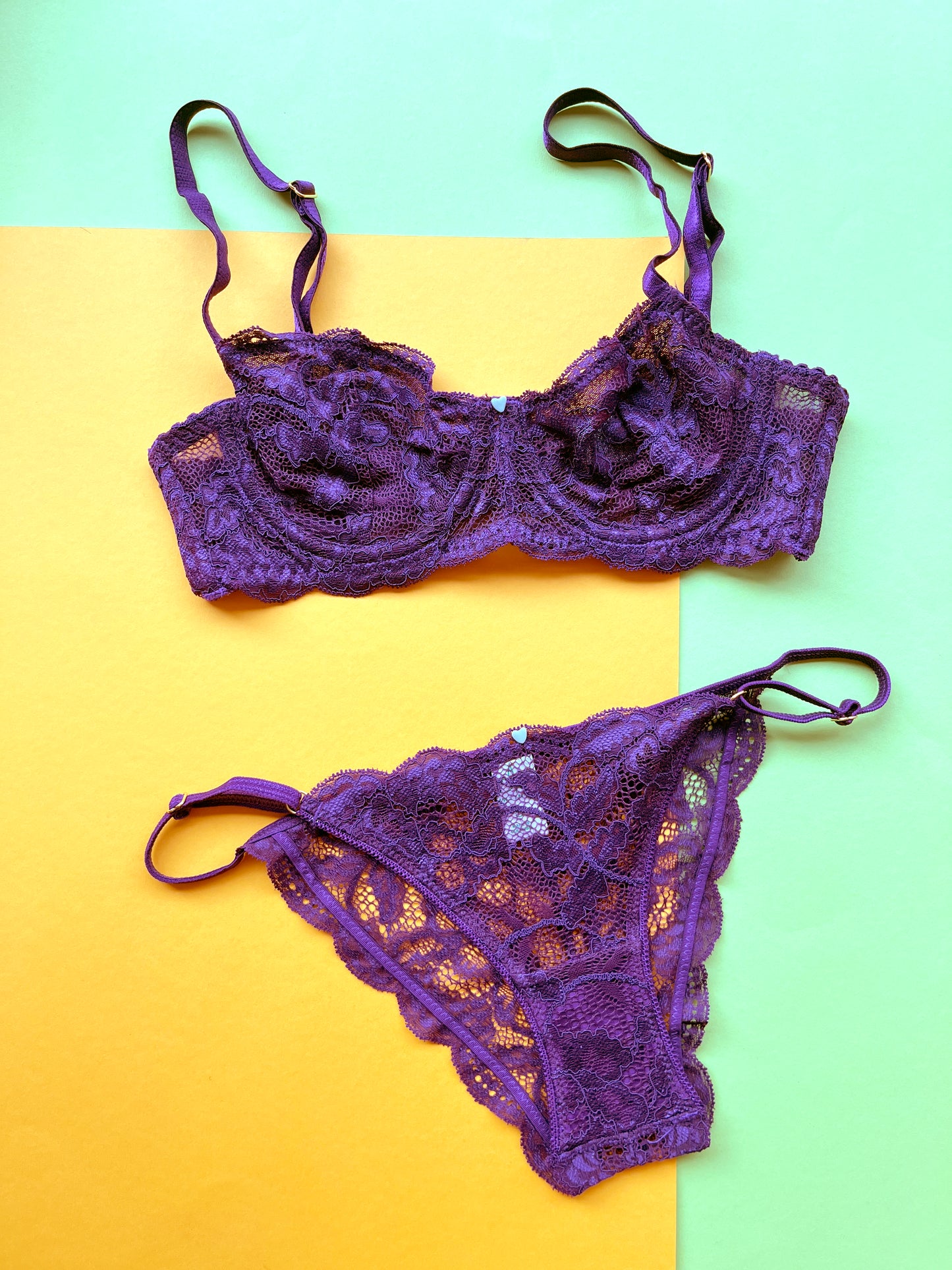 Clo: Fortuna Lace Demi Underwire Bra - Plum Purple