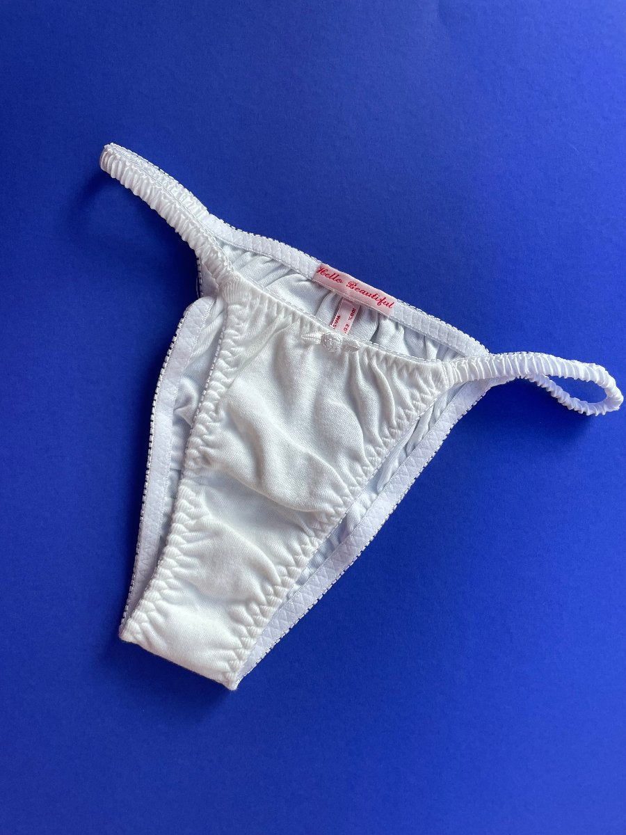 Hello Beautiful: Romance String Panty - White