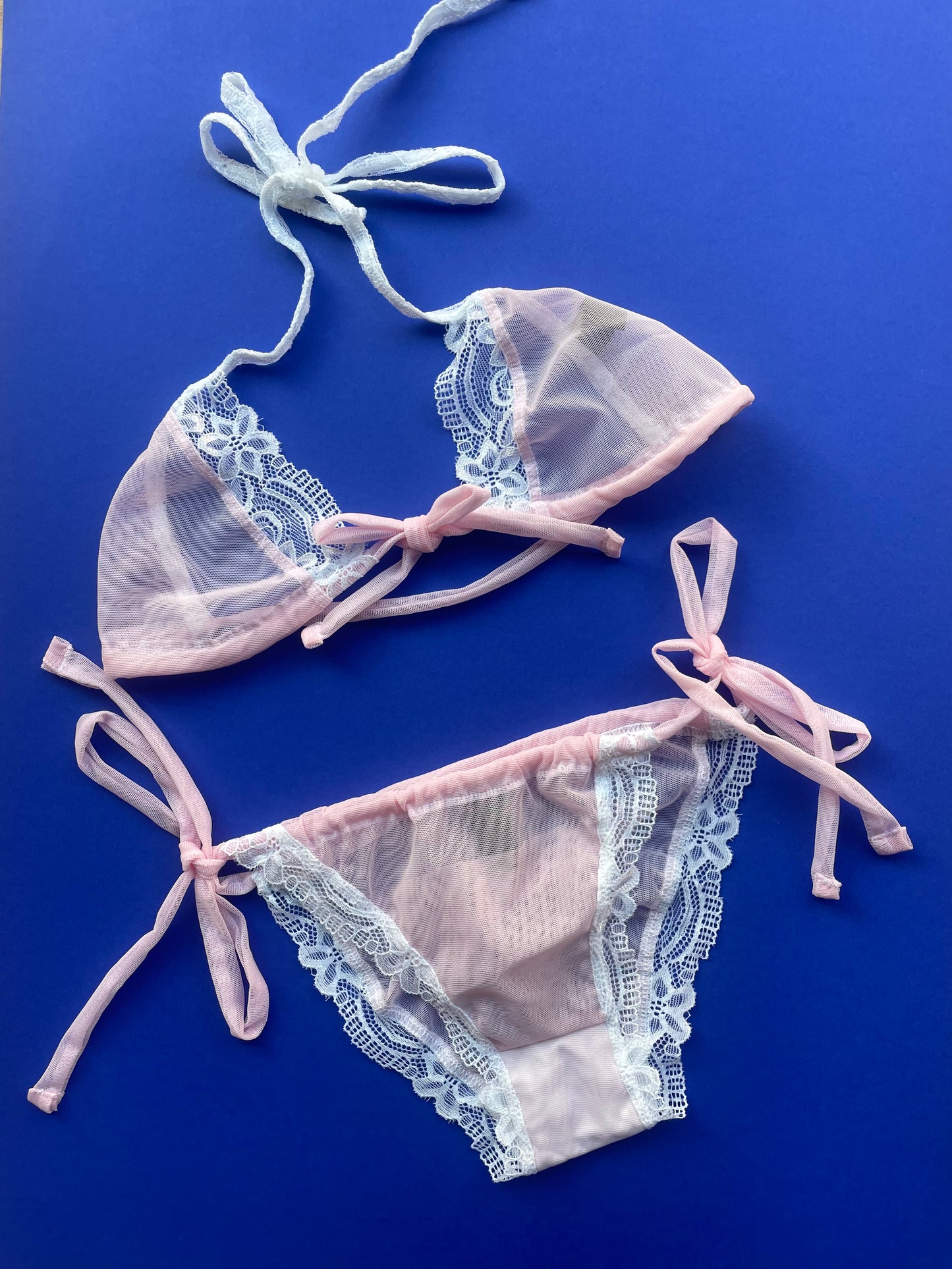 Bully Boy: Liv Triangle Tie Front Bra - Pink