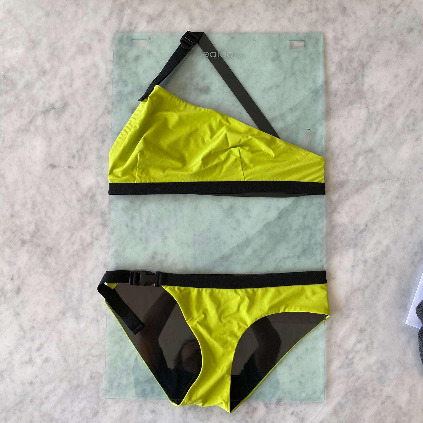 Jean Yu: Low Rise Bikini Bottom - Chartreuse