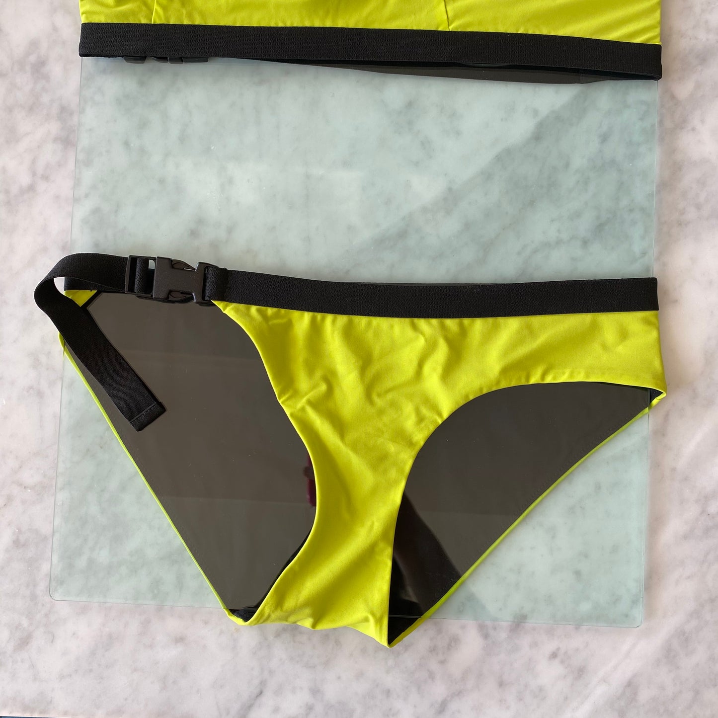 Jean Yu: Low Rise Bikini Bottom - Chartreuse