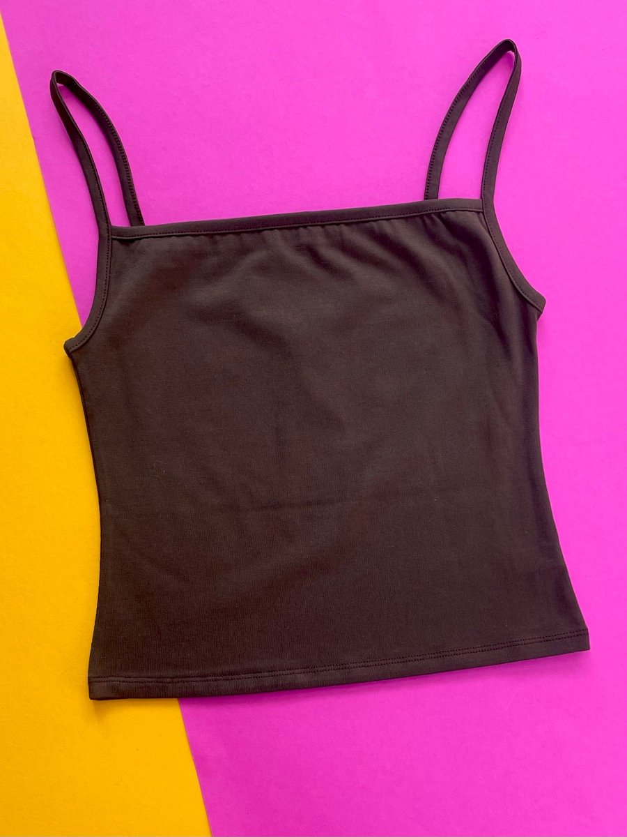 Non Private: Square Neck Camisole - Espresso