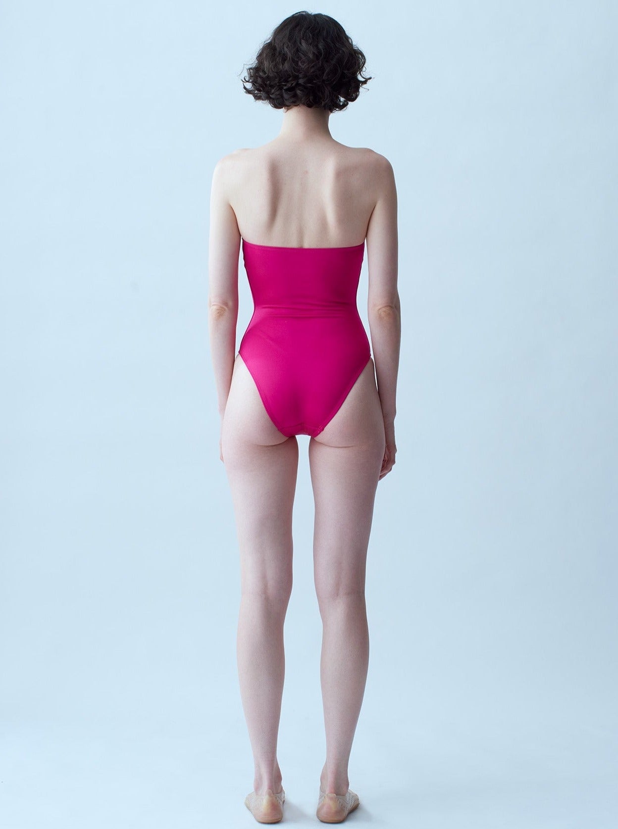 Nu Swim: Saturn Strapless One Piece - Fuchsia