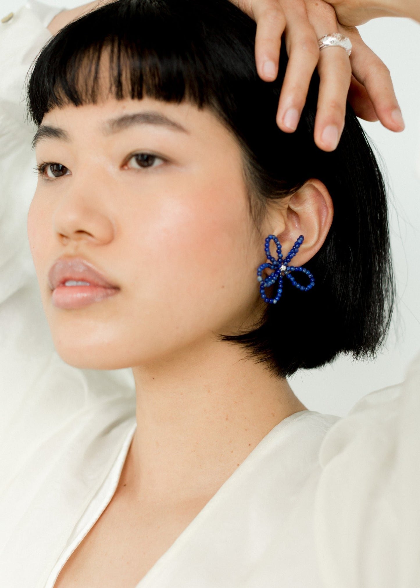 Kara Yoo: Bloom Medium Earrings - Lapis