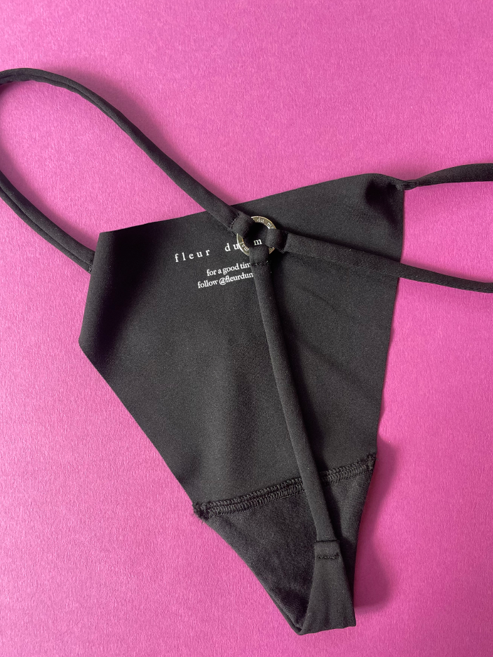 Fleur du Mal: Le Stretch Multifit Micro G-String - Black