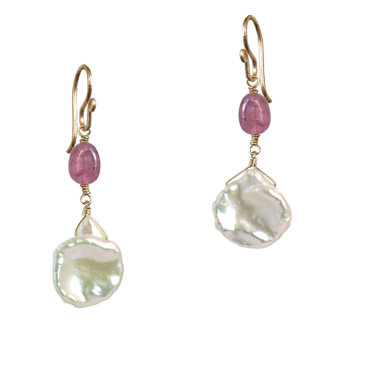 Calico Juno: Vada Pearl + Ruby Drop Earrings