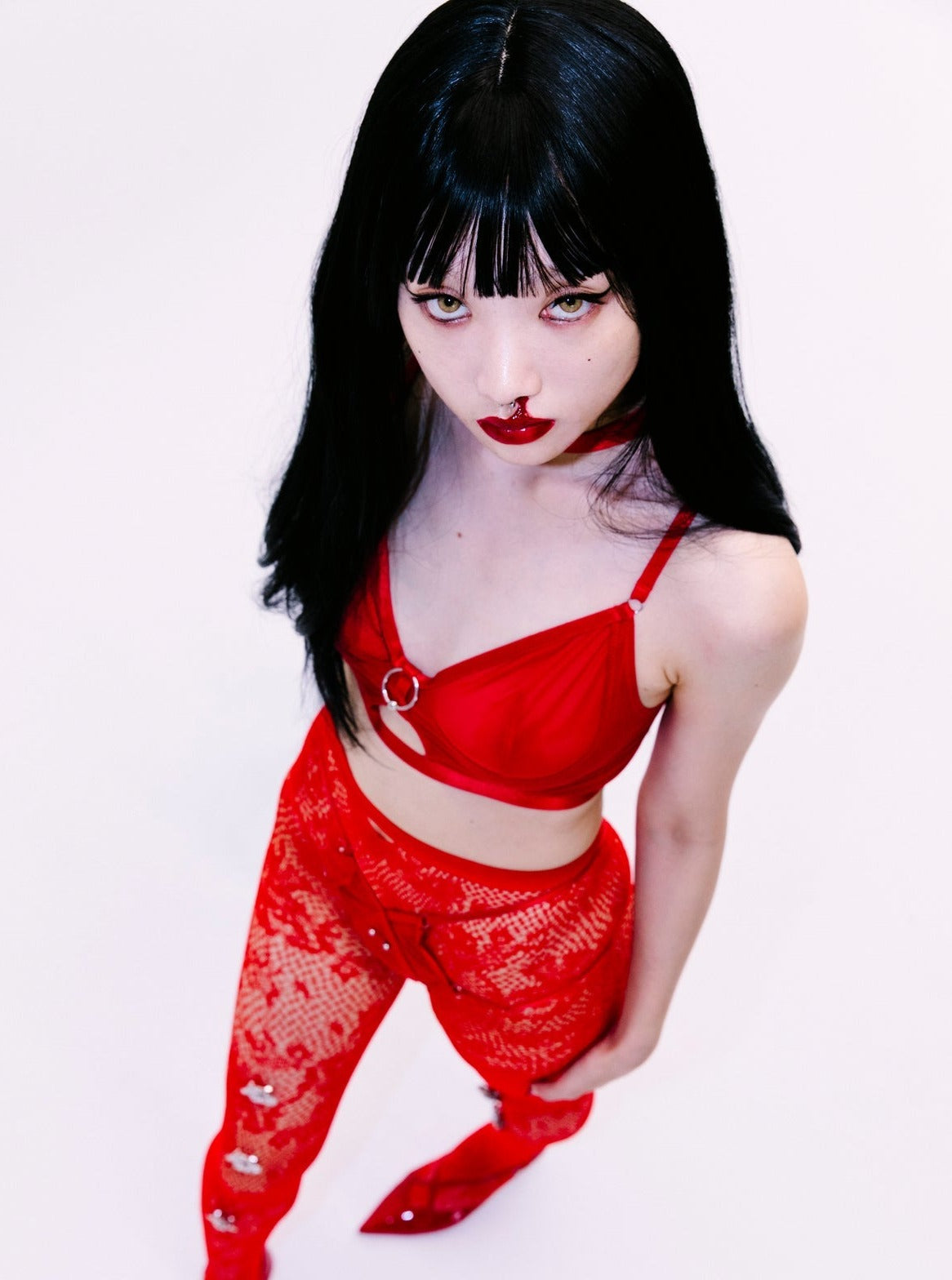 The End: Love Is A Deserter Choker Bralette - Red Cotton – Azaleas