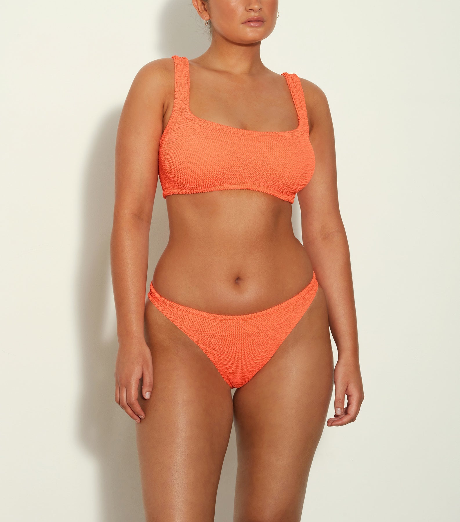 Hunza G Xandra Bikini Set Orange Azaleas