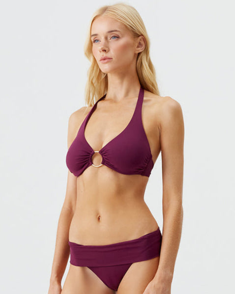 Melissa Odabash: Brussel Halter Underwire Bikini Top - Bordeaux