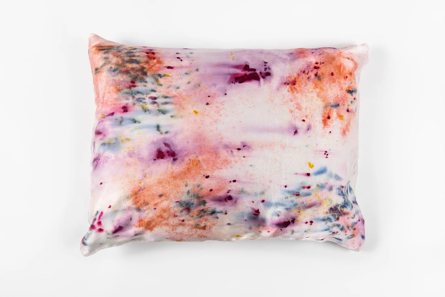 Dyekween: Floral Botanically Dyed Silk Pillowcase - Pink