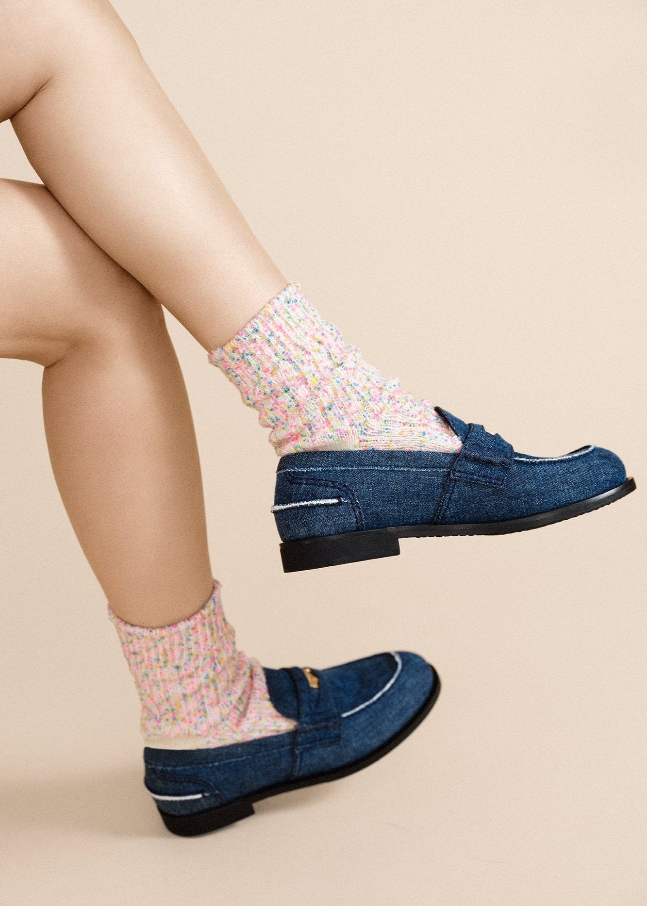 Hansel from Basel: Disco Crew Sock - Cream