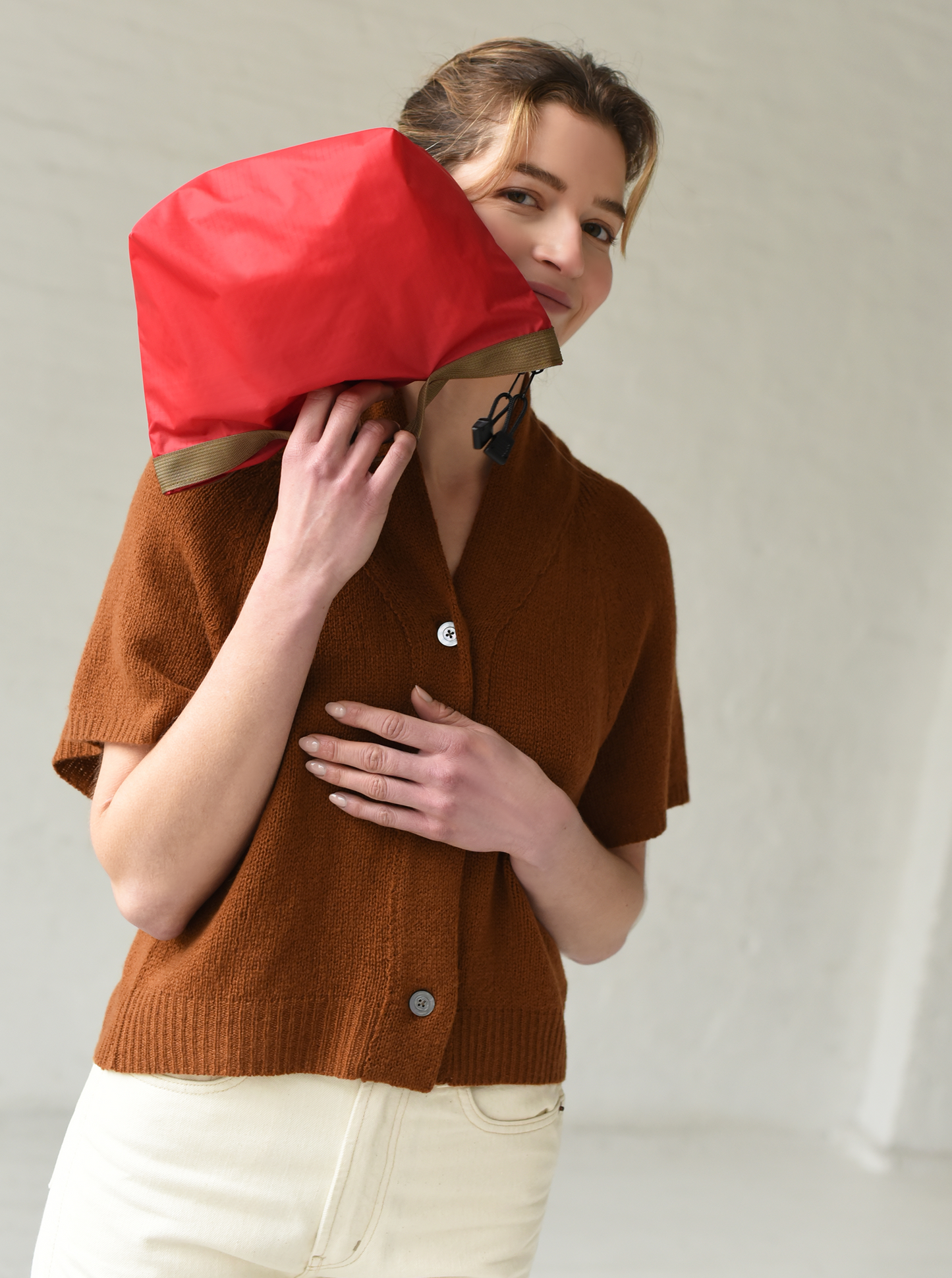 8.6.4: Large Nylon Pouch Bag - Red/Coyote