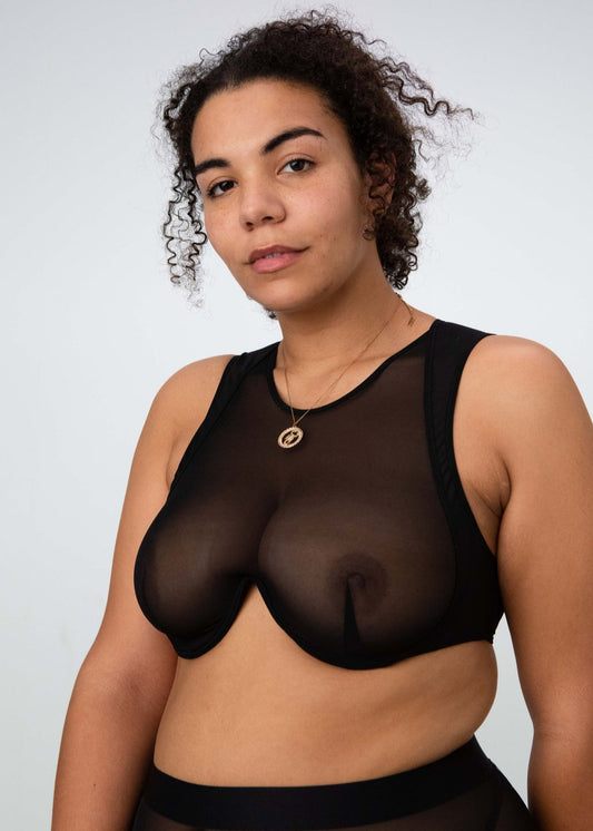 La Fille d'O: Futura High Neck Bra - Black