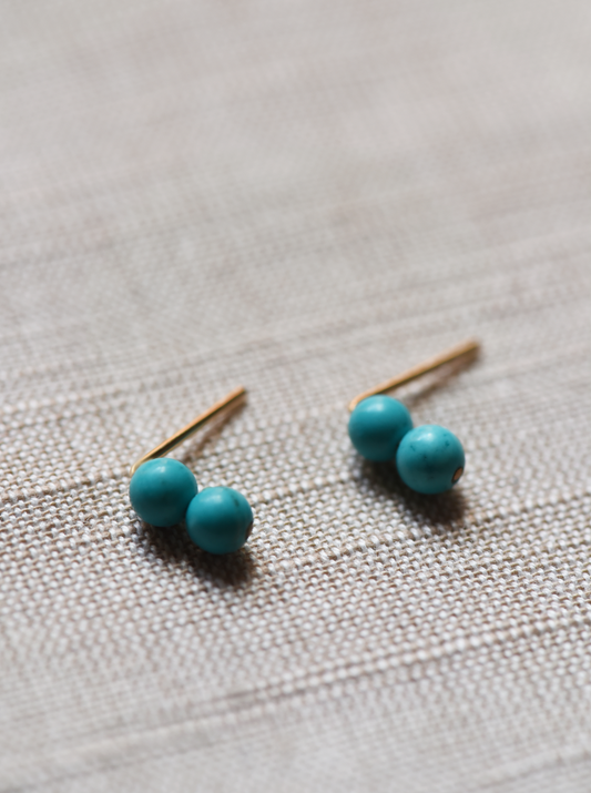 8.6.4: Mini Turquoise Double Post Earrings