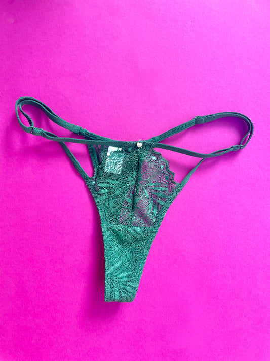 Clo: Selva Lace Adjustable Thong - Green