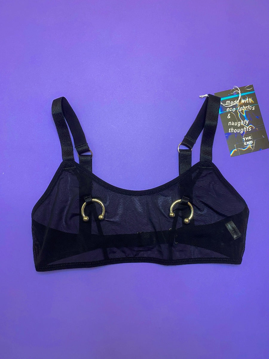 The End: Circular Barbell Bralette - Black Mesh – Azaleas